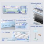 EPOMAKER TH99 Tri-Mode Wireless Mechanical Keyboard with 8000mAh Battery, Hot Swappable Custom RGB Gaming Keyboard with Numpad, Gasket Creamy for PC/Mac/Office(Blue&White) - Image 2