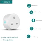 SKY-TOUCH 1 PACK WiFi Smart Plug, 16A Smart Outlet Plug Socket Compatible with Alexa, Smart Life APP Wireless Remote Control, with Remote Control & Voice Control, Timer Function, No Hub Required - Image 3