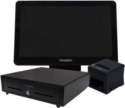 PromptTech Point of Sale (POS) Bundle with free billing software for 1st year | Core i5 6th Gen 8 GB RAM 256 GB SSD | Cash Drawer & Thermal Printer | 1st Year Insurance Protection for POS Machine