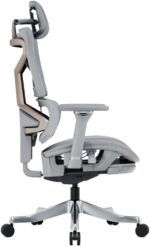 AFTERWORK Omnix Super Ergonomic Gaming Chair with Hidden Footrest, 3D Adjustable Headrest, 4D Armrests, Adjustable Lumbar, Seat Slider, and 4-Position Tilt Lock (Grey & Silver Grey) - Image 5