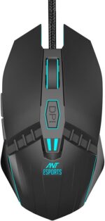 Ant Esports GM50 Optical Wired Gaming Mouse | Slimmer Shell Design for Claw Grips | Contoured Shape | Premium Build Quality | Multi-Zone RGB Lighting