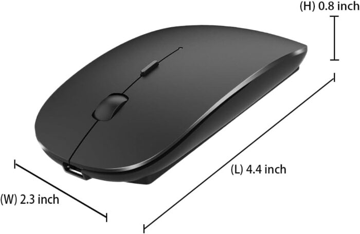 KLO Rechargeable Bluetooth Mouse for MacBook pro/MacBook air/Laptop/iMac/ipad, Wireless Mouse for MacBook pro MacBook Air/iMac/Laptop/Notebook/pc(Bluetooth Mouse/Black) - Image 8