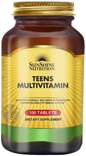 Sunshine Nutrition Teen Multivitamins | Support Overall Wellness In Teenagers | Promotes A Healthy System | Dietary Supplement | 100 Tablets