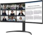 LG 34WR55QC-B 34"" Curved UltraWide WQHD HDR 10 100Hz Monitor with USB Type-C, 3440x1440 Curved Display, 100Hz Refresh Rate, AMD FreeSync, Borderless Design - Image 2