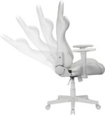 Ranqer Felix Gaming Chair – Ergonomic Office Chair with Armrests, Adjustable Backrest and Cushions, Metal Support and Stable Nylon Base, Set-up Gaming and Productivity – White - Image 3