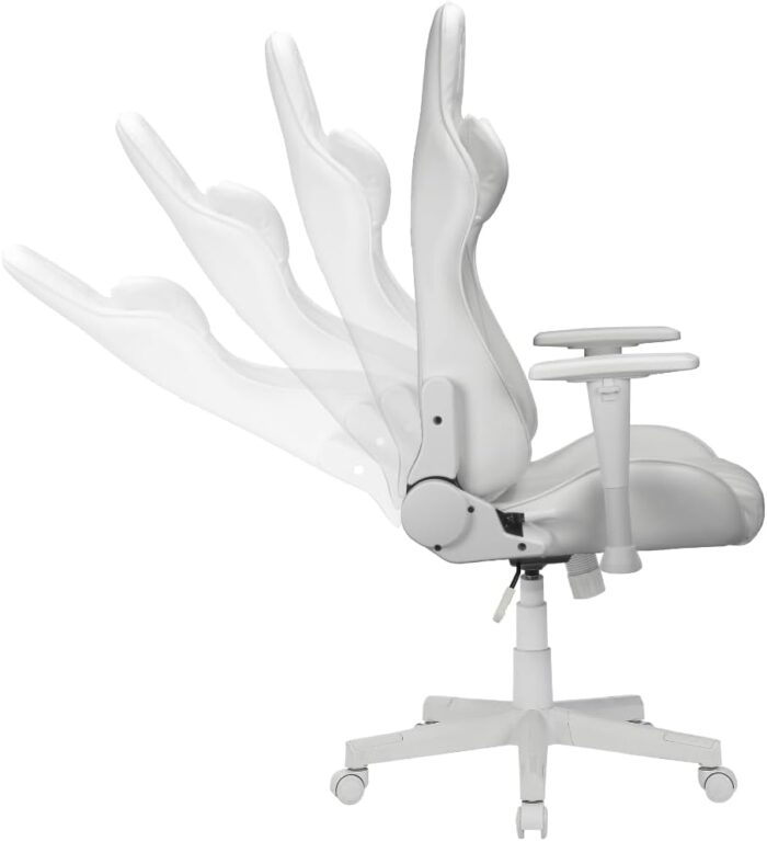 Ranqer Felix Gaming Chair – Ergonomic Office Chair with Armrests, Adjustable Backrest and Cushions, Metal Support and Stable Nylon Base, Set-up Gaming and Productivity – White - Image 3
