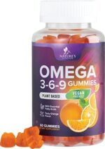 Nature's Nutrition Omega 3 6 9 Gummies Vegan Essential Fatty Acid Supplement - Perilla Oil 369 Gummy - Best Plant-Based Heart Support, Non-GMO - 60 Gummies