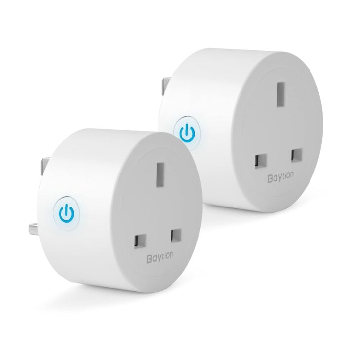 Baytion WiFi Smart Plug, Baytion 16A Energy Monitoring WLAN Smart Plug Socket Work with Alexa,Echo, Google Home Mini Smart Outlet Remote and Voice Control No Hub Required (2P)
