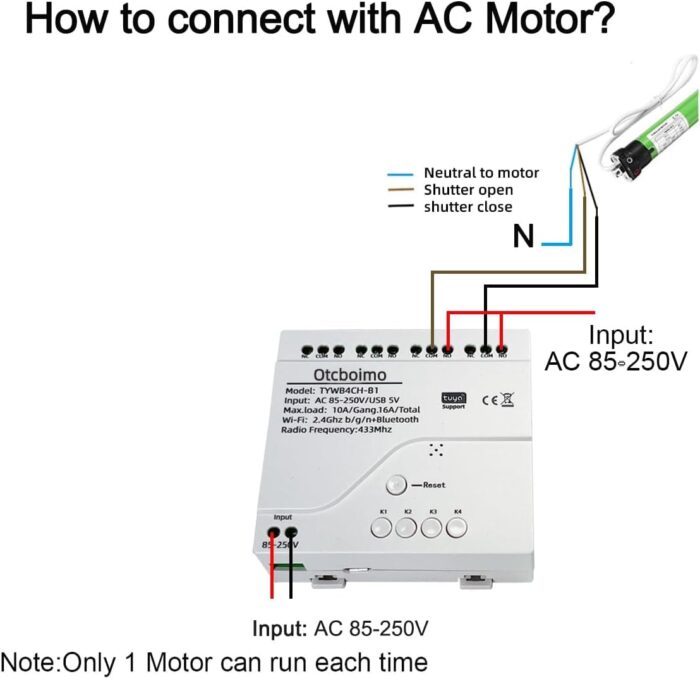 Smart WiFi Wireless Relay Module, Tuya 4CH AC 85-250V/ USB 5V Remote Control Dry Contact Momentry Switch Compatible With Alexa and Google Home - Image 5