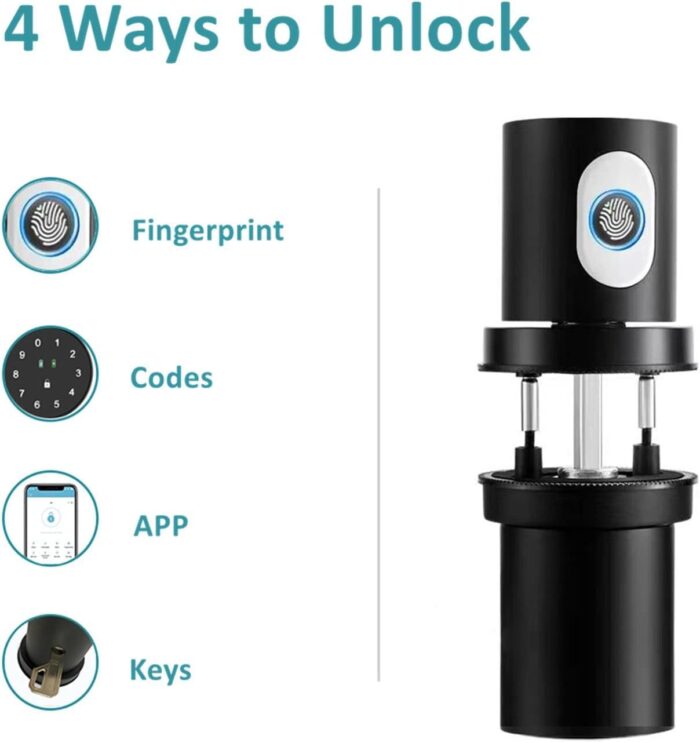 KASTWAVE Smart Lock Fingerprint Door Lock Keypad Door Knob Smart Door Knob Door Locks for Bedrooms Locks with Code Thumb Print Door Knobs for Homes Hotels Offices - Image 2