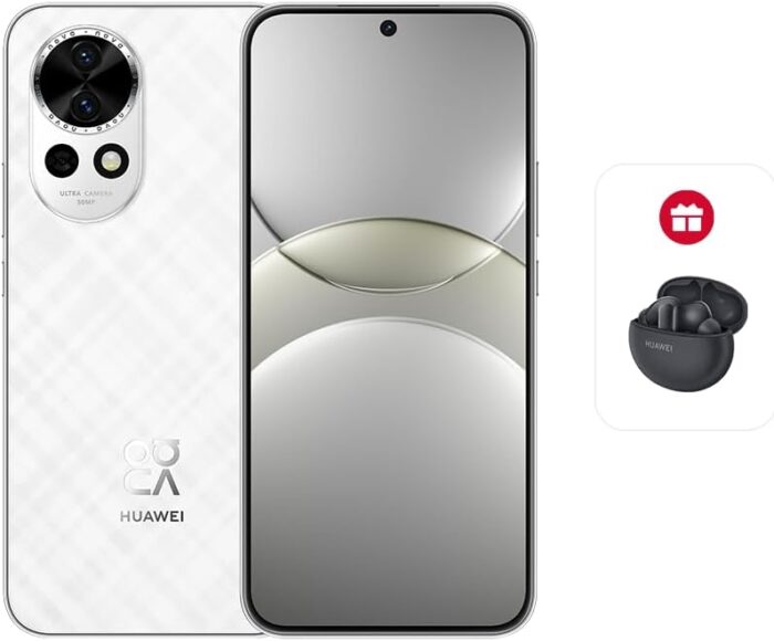 HUAWEI nova 13 Smartphone, 6.7-inch OLED flat-edge screen, 12GB+256GB, 60MP Front Ultra-Wide Portrait Camera, AI Best Expression, 100W SuperCharge Turbo, 5000mAh, White + Gift