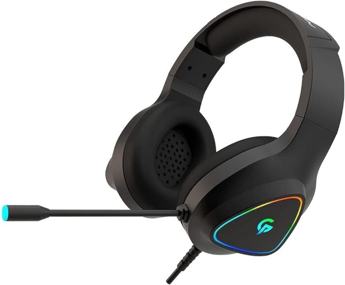 Porodo RGB Wired Gaming Headphone with Noise Cancelling, 3D Dimensional HD Sound, RGB Breathing Light Gaming Headset, 3.5mm Dual Audio Jack, Omni-Directional Microphone, 2.1m Cable – Black