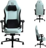 APEX SoftFabric Chair, Premium Ergonomic Gaming Chair with Memory Foam Pillows, Magnetic Headrest & Integrated Lumbar Support By NAVO (SOFT FABRIC - M, MINT GREEN)