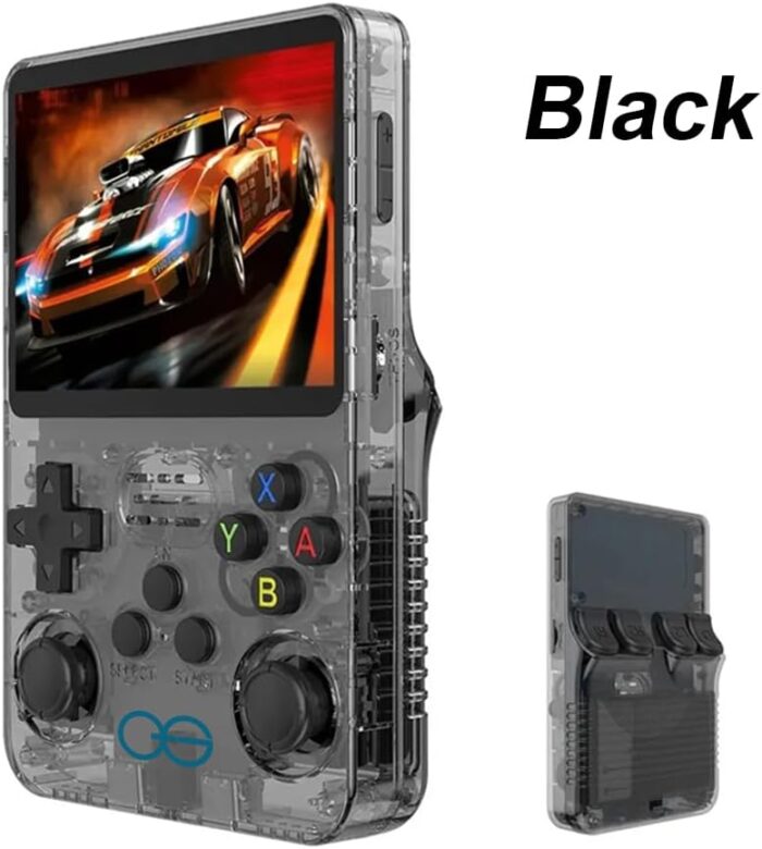 QuantumG - R36S Retro Handheld Game Console with 3.5 Inch IPS HD Display, Linux System, 1000 Inbuilt Games, 64GB Game Card – Compact Pocket Video Game (Black) - Image 2