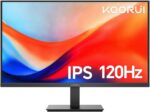 KOORUI 24-Inch Full HD IPS Monitor 1080p, Ultra-thin design, 120Hz 99% sRGB, Adaptive Sync, Ultra-thin, VESA Mountable, Tilt Adjustable, HDMI and VGA, E2411H