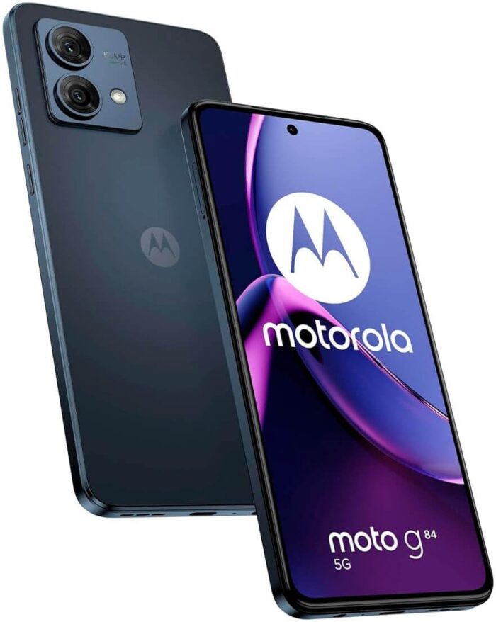 Motorola Moto G84 5G (8GB RAM, 256GB Storage) | 50MP Dual Camera | 6.5″ P-OLED 120Hz Display | 5000mAh Battery | IP54 Dust/Splash Resistant (Midnight Blue)