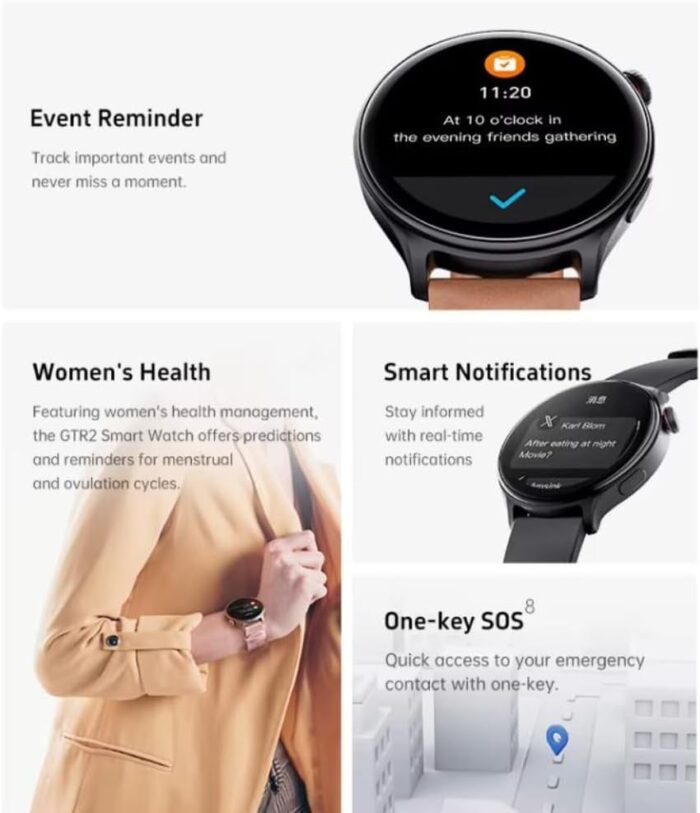 TCH Smart Watch Z40+ Tech Sense for Men Women Bluetooth Calls/SMS, Fitness watches Activity Tracker with Heart Rate, Blood Oxygen, KCAL, IP68 Waterproof, smartwatches For Android+iOS - Image 8