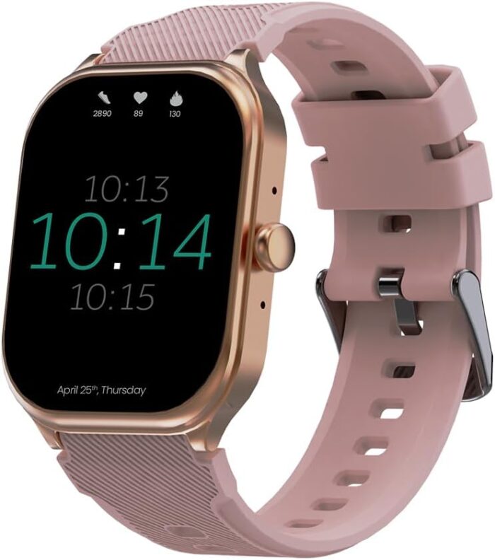 Faster Nerv Watch 2- HD Display 2.01 Inches Smart Watches for Men and Women- Bluetooth Calling Heart Rate Blood Pressure Sleep Health Monitor- Fitness Tracker Smart Watch for Men and Women (Pink)