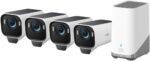 eufy Security eufyCam S3 Pro Solar Security Camera Outdoor Wireless, Colour Night Vision, 4K Resolution, Forever Power 2.0, Face Recognition AI, Expandable Local Storage (4-Cam Kit)