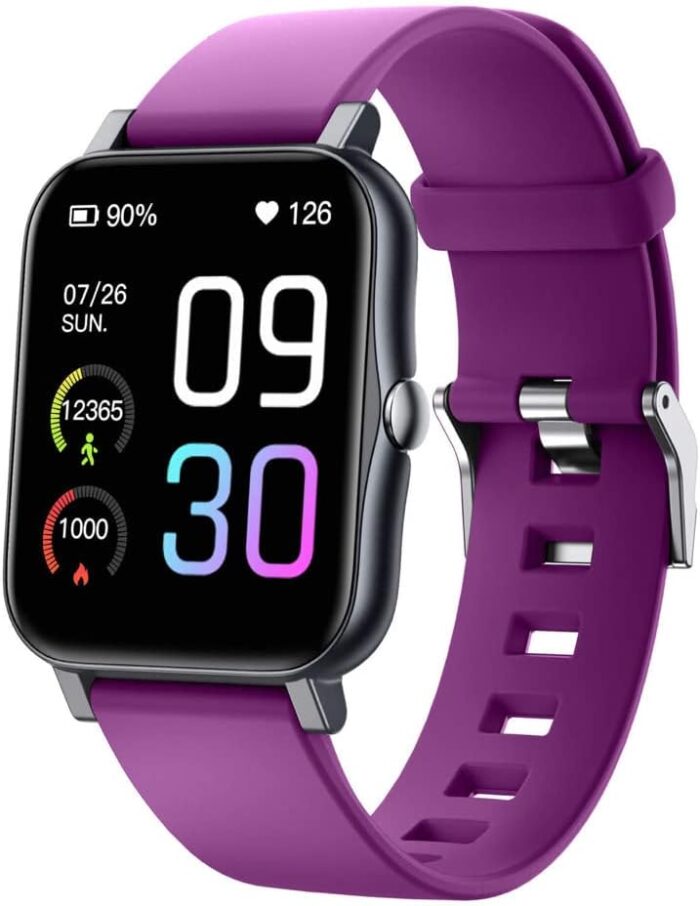 Smarties AE Stylish Smart Watch for Girls Boys Kids Teens Men Women with Blood Pressure Monitor Fitness Tracker Call and Message Notification (Purple)