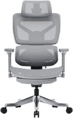 AFTERWORK Omnix Super Ergonomic Gaming Chair with Hidden Footrest, 3D Adjustable Headrest, 4D Armrests, Adjustable Lumbar, Seat Slider, and 4-Position Tilt Lock (Grey & Silver Grey) - Image 3