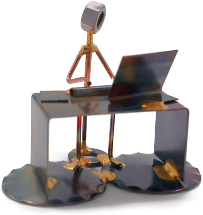 Rock Creek Metal Craft Software Developer – Handmade Metal Figurine – Hand Welded Metal Art and Recycled Metal Sculptures – Unique Desk Accessories, Office Decor, & Office Gifts – Made in The USA