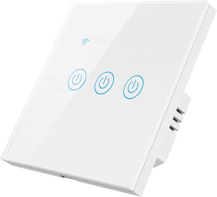iMiNi Tuya Smart Wifi Touch Light Wall Switch 170-240V with Alexa Google Home (3 Gang, White)
