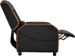 Cougar Ranger One Gaming Sofa, Breathable Woven Fabric, Side Storage Pocket, Headrest & Lumbar Pillow, Adjustable Design, Up To 150 Kg Capacity - Black & Orange - Image 4