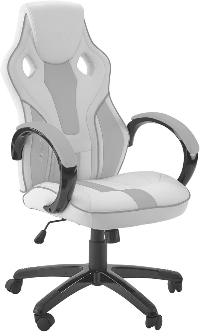 X-Rocker Maverick Gaming Chair, Ergonomic Home Mid-Back PC Office Desk Chair, PU Leather, Height Adjustable Swivel Base with Lumbar Support Curve, Black and Red - Image 7