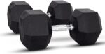 Sparnod Fitness Hex Dumbbells Rubber Coated with Metal Handle for Strength Training and Body Workout