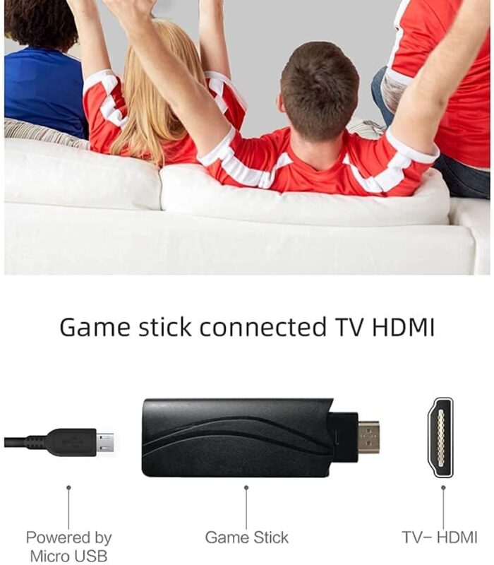 GSH Plug & Play Wireless Video Game for Kids (8 bit Retro Built-in Games) for up to 2 Players-Multi Color - Image 5