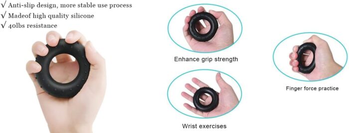 Set of 5 pieces Kit, Hand Grip Strengthener, Hand Extension Exerciser, Finger Exerciser, Workout Ring for Muscle Fitness Equipment 5-60kg Hand Grip Strengthener - Image 5