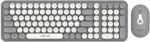Green Lion GKM-300 Wireless Keyboard+Mouse, Multiple DPI Mouse, USB connectivity, 5M Keystrokes, 2.4G Mini USB, 10 M Range, Quiet Typing, Build in Plate - Gray