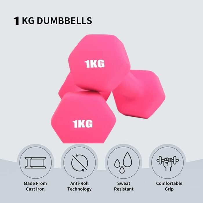Dumbbells Hand Weights Set of 2 – Vinyl Coated Exercise & Fitness Dumbbell for Home Gym Equipment Workouts Strength Training Free Weights for Women, Men