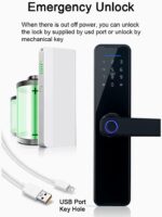KASTWAVE Smart Lock Fingerprint Door Lock Keypad Door Lock with Handle Fingerprint Electronic Deadbolt Smart Door Lock Compatible with Tuya APP - Image 6
