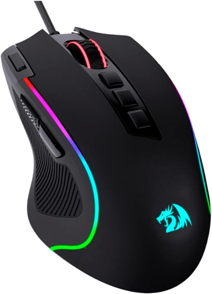 Redragon M612 Predator RGB Gaming Mouse, 8000 DPI Wired Optical Gamer Mouse with 11 Programmable Buttons & 5 Backlit Modes, Software Supports DIY Keybinds Rapid Fire Button – Black