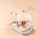 PUCHEN Upgraded Wireless Gaming Mice, Ergonomically Designed, Fully Transparent PC Shell, Adjustable DPI Silent Mouse, 3 Modes 2.4G/BT 1/BT 2 Mouse, Rechargeable Quiet Mouse (Khaki) - Image 5