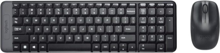 Logitech MK220 Wireless Compact Keyboard and Mouse Combo for Windows, 24 Month Battery, Compatible with PC, Laptop – Black