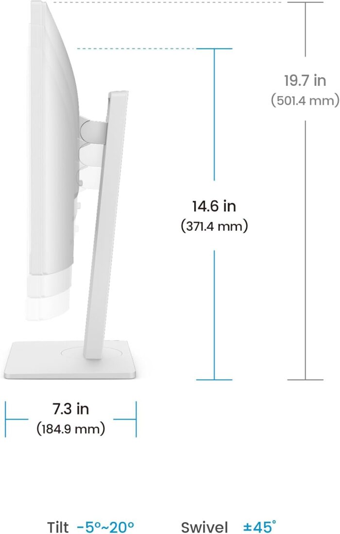 BenQ GW2486TC 24" IPS 1080p Home Office Monitor, FHD, USB-C (65W power delivery), 100Hz, Eye-Care, Ergo design, USB hub, daisy-chain, high refresh rate, 99% sRGB, HDMI, Display Port, TÜV Certified - Image 5