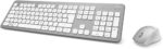 Hama D3182676 KMW-700 Gulf Wireless Keyboard and Mouse Set, Silver/White