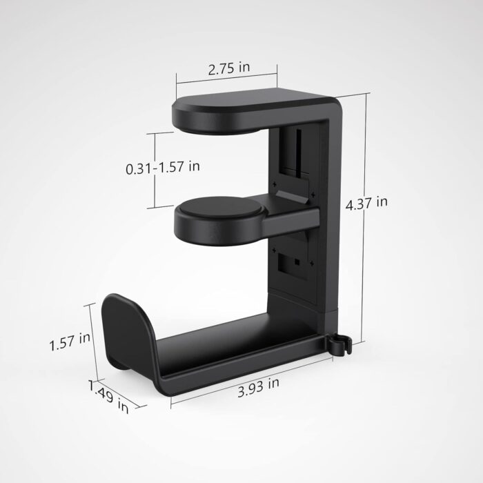 EURPMASK Choose the color of europe PC Gaming Headset Headphone Hook Holder Hanger Mount, Headphones Stand with Adjustable & Rotating Arm Clamp, Under Desk Design, Universal Fit, Built in Cable Clip O - Image 8
