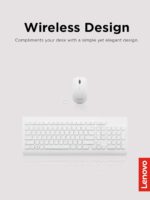 Lenovo 510 Wireless Combo with 2.4 GHz USB Receiver, Slim Full Size Keyboard, Full Number Pad, 1200 DPI Optical Mouse, Left or Right Hand, GX30W75336, White - Image 4