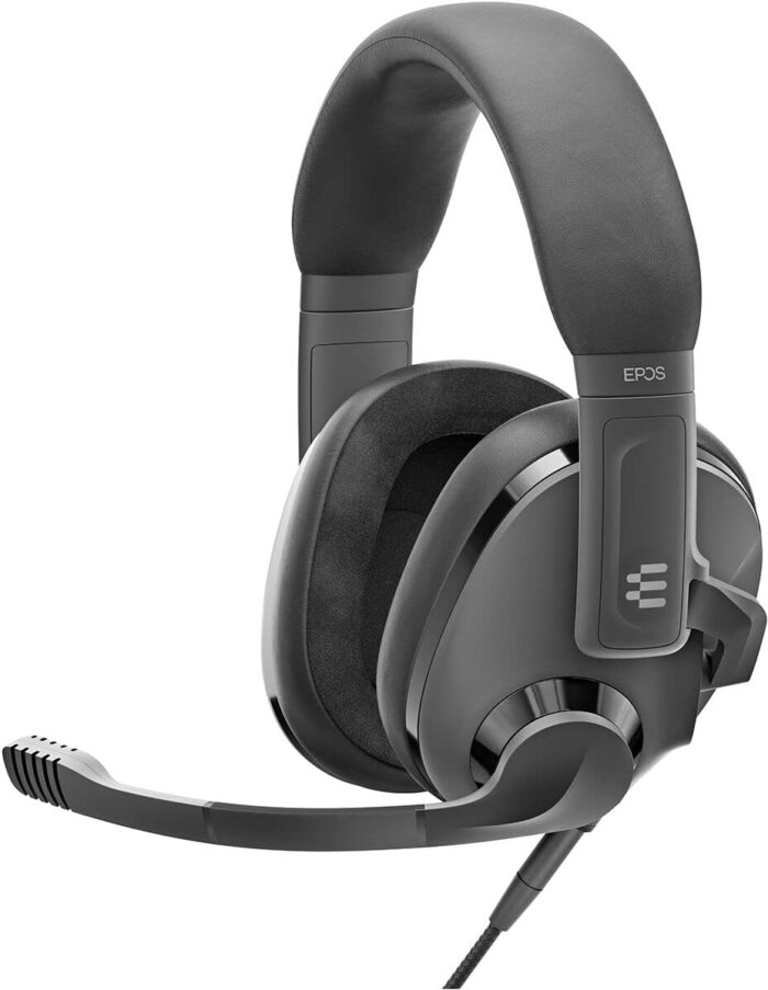 Epos H3 Closed Acoustic Gaming Headset With Noise Cancelling Microphone Plug & Play Audio Around The Ear Adjustable, Ergonomic For Pc, Mac, Ps4, Ps5, Switch, Xbox Onyx Black, 1000888, H3 Black, Wired