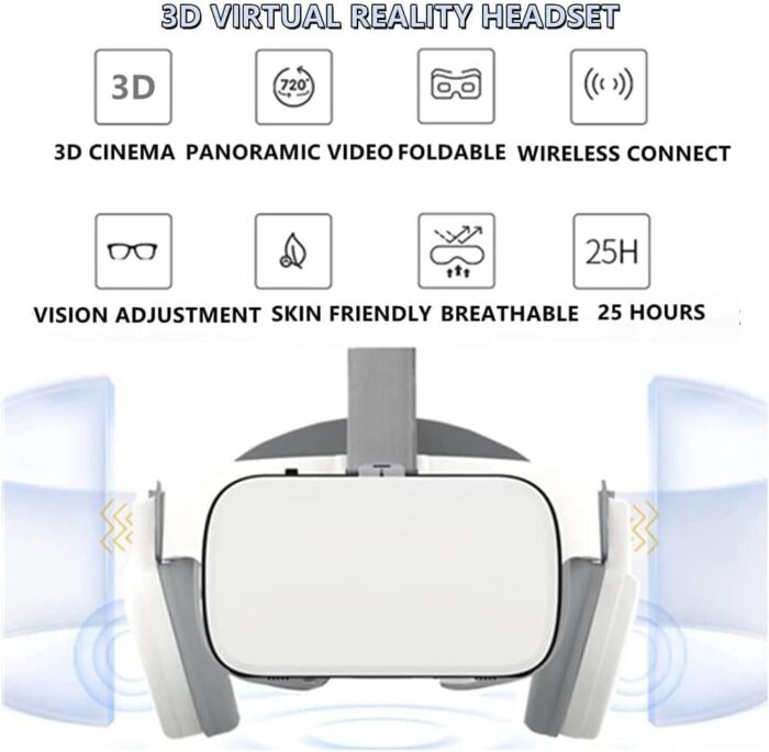 VR Headset, Virtual Reality Headset with Controller & Headphones for Kid Adult Play 3D Game Movie, Universal Wireless VR Set Glasses Goggle Bundle for IOS Android Windows Smartphones - Image 9