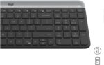 Logitech MK470 Slim Wireless Keyboard and Mouse Combo - Modern Compact Layout, Ultra Quiet, 2.4 GHz USB Receiver, Plug n' Play Connectivity, Compatible with Windows - Black - Image 6