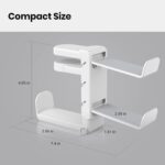 3 in 1 PC Gaming Headphone & Controller Holder, Headphones Hanger Adjustable Rotating Arm Clamp,Headphone Stand Under Desk, Universal Headset Controllers Hook with Cable Organizer-White - Image 7