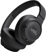 JBL Tune 720BT Wireless Over-Ear Headphones, Pure Bass Sound, Bluetooth 5.3, 76H Battery, Hands-Free Call, Multi-Point Connection, Foldable, Detachable Audio Cable - Black, JBLT720BTBLK