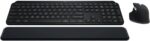 Logitech MX Keys S Combo - Performance Wireless Keyboard and Mouse with Palm Rest, Customizable Illumination, Fast Scrolling, Bluetooth, USB C, for Windows, Linux, Chrome, Mac - Graphite, ARA Layout