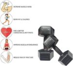 Hex Neoprene Dumbbell Set of 2 (3KG Each) – Home Gym Weights for Men & Women – Non-Slip Coated Fitness Equipment-/Black - Image 4