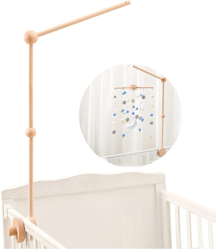 let’s make (PMZ105101-1P HJ) – Wooden Baby Mobile Crib Holder,Wooden Mount for Mobile Hanging, Baby Crib Attachment for Nursery Decor